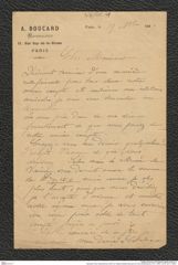 Nachlass Franz Steindachner, Brief von Gabriel Adolphe Boucard an Franz Steindachner (19.11.1887), Inv.Nr. 48.11, Seite 1